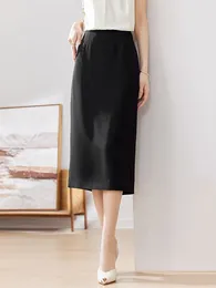 Skirts Sentubila Office Lady Suit Skirt 2024 Summer Elegant Business Straight Pencil Slim Slit Women Clothes 132Q49391