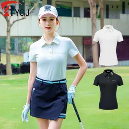 TTYGJ Summer Golf Apparel Women Sports Polo T-shirts Short-sleeved Golf Shirt Turn-down Collar Tops Girls Badminton Jersey S-XL