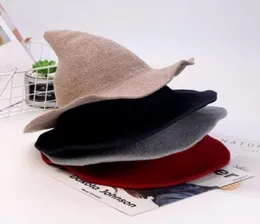 2019 Kadınlar Modern Cadı Şapkası Katlanabilir Kostüm Keskin Keskin Yün Keçi Keçe Cadılar Bayramı Sıcak Sonbahar Kış Cap7817952