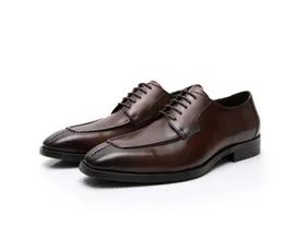 Klä män Italien Oxfords Business Handmade Party Wedding äkta läder mode casual loafers skor rund tå snörning formella kontorsskor storlek 37-45 49819