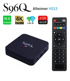 S96Q Android 100 TV Box H313 24G 5G WiFi 빌드 2GB 16GB 4K 세트 상단 상자 P X96 X96Q3659166