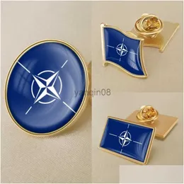 Pins broşlar kuzey atlantik antlaşması organizasyonu nato bayrak broş rozetleri yaka hkd230807 damla teslimat takı dhf2m