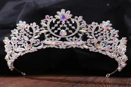 Lyx silverfärg AB Crystal Bridal Tiaras Barock Crown Headpieces Bride Party Rhinestone Diadem Weddem bröllop hår smycken ornament2903486