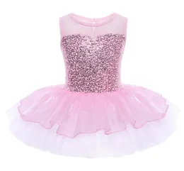 Girl039s Robes Ballerine Fée Costumes De Fête Filles Robe De Ballet Enfants Vêtements De Danse Sans Manches Paillettes Gymnastique Justaucorps Tutu9212628