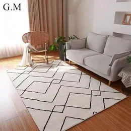 Modren Geometric Stripes Living Room Area Rug Sofa Coffee Table Mat Fluffy Nonslip Floor Mats Bedroom Carpet Home Decor Carpets 240122