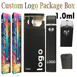 Maßgeschneiderte Vape-Pen-Verpackung, 1 ml, 2 ml, 3 ml, 6 ml-Pods, Einweg-E-Zigaretten, dicke Ölwagen, wiederaufladbare 280-mAh-Batterie, individuelles Logo, leere Snap-In-Tipps, Verdampferbeutel