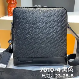 10A 7010-4 Borsa da uomo Pelle di vitello goffrata italiana Borsa a tracolla da trasporto valigetta Mont blanc Borsa da lavoro in vera pelle Borsa firmata Borsa a mano Borsa di lusso Borsa stampa