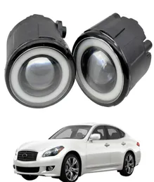 Car Front Bumper Fog Light Assembly LED Angel Eye DRL Daytime Running Light 12V For Infiniti M M25 M37 M56 2011 2012 20139360159