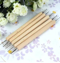 Wooden Dotting Pen tool 5 sizes set Nail Art Dot Dotting Tools Nail tool KD18688892