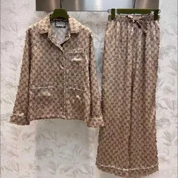 Pigiama da donna di design Designer ispirato pigiama party di lusso Autunno Pantaloni Pigiama Set Pigiama da donna 2 pezzi Manica lunga in seta 8N7N 1DQE