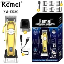 الشعر كليبرز Kemei Clipper Clipper قابلة لإعادة الشحن مع LCD KM-K53S شحن سريع ووقت طويل باستخدام الصالون المهني Hair YQ240122