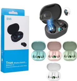 E6S TWS Kablosuz Bluetooth Kulaklık Müzik Stereo Kulaklıklar LED Ekran V50 Akıllı Telefonlar için MIC'li Kulaklıklar8047536