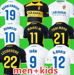 23 24 Real Zaragoza Raton Mens Futebol Jerseys 2023 2024 Narvaez Zapater Bermejo Francho Guti Home Away 3ª Manga Curta Camisas de Futebol Adulto Uniformes Homens Kit Kids