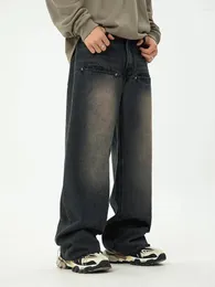 Calças masculinas danificadas hem design no tornozelo denim jeans para homens verão 2024 estilo com rebite bolsos frontais absorção de água