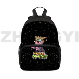 Sacos anime meu canto monstros jogo 3d bonito mochilas pequena mochila 12/16 Polegada mochila jardim de infância moda feminina lona sacos escolares