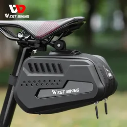 WEST BIKING Waterproof Bicycle Saddle Bag Hard Shell MTB Road Bike Under Seat Tool Bag Quick Release Saddlebags Bike Accessories 240119