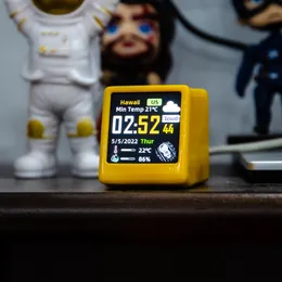 Orologi da tavolo da scrivania BitCoin Visualizzazione del prezzo delle azioni Ticker Criptovaluta in tempo reale sul desktop Gadget BTC ETH DOGE Orologio meteorologico 230814