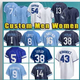 7 Bobby Witt Jr. 13 Salvador Perez Baseball Jerseys 16 Bo Jackson 5 George Brett Royals Hunter Renfroe MJ Melendez Kansas City Nelson Velazquez Drew Waters Kyle Isbel