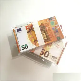 Inne świąteczne materiały imprezowe 50% wielkości paski rekwizyty Monety Monety 10 20 50 100 EURO FAKE WARLENTY Film Film Film Practice Banknoty DHZPI