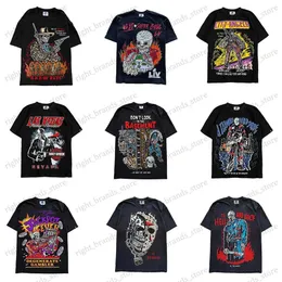 Homens camisetas Warren WL T-shirt Camisetas Streetwear Crânio Padrão Homens Mulheres Hip Hop Algodão Retro Roupas Oversize Tees T240122