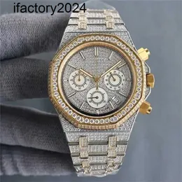 Ap Moissanite Orologio da uomo Automatico Vvs Diamanti argento Superamento test Movimento automatico Vs Temporizzazione importata fatta a mano in fabbrica 40 mm con acciaio 904l tempestato di diamanti S