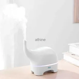 Humidifiers USB Cute Humidifier Funny Elephant Ultrasonic Essential Oil DIffuser Color LED Humidificador Portable Air Humidifier Fogger YQ240122