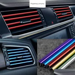 Other Auto Parts 10 Pcs 20Cm Car Air Conditioner Vent Outlet Trim Strip Chrome Pvc Colorf Shiny For Decoration Drop Delivery Mobiles A Dhth4