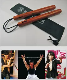 Corde Nunchakus en bois entier Combat réel incandescent Nunchakus fournitures d'arts martiaux Performance KungFu Prop usine directement 5648080