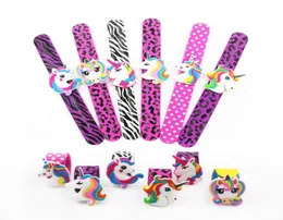 20 pçs cores inteiras impressão crianças unicórnio pulseira crianças meninos meninas envoltório flexível tapa pulseira animal enfant presente 6922708