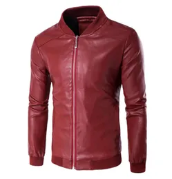 Men039s Chaquetas Chaqueta de cuero PU A prueba de viento Abrigo impermeable para hombre Zipup Sólido Cuello de pie Cárdigan delgado Otoño Invierno M4XL2024666