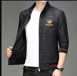 Spring Fall New Men 's Luxury Fashion Black Jacket 자수 꿀벌 느슨한 인쇄 청소년 남자 캐주얼 플루즈 크기 5xl7xl 상단 아웃복 코트 재킷