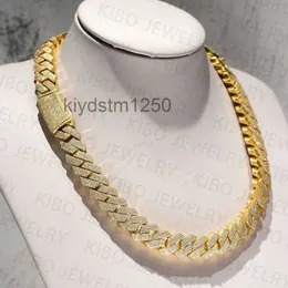 20mm 18k S925 Silber Kubanische Kette Vvs Hip Hop Moissanit Schmuck Link Halskette für Männer MTNY