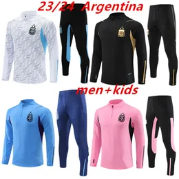 3 -stjärniga Argentina -spårdräkt Soccer Jerseys 2023 2024 Hemma bortjackor Fotbollskjortor Messis di Maria Dybala de Paul Maradona Men Kids Training Suit Tracksuits Kit