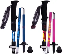 1 pair Collapsible Adjustable Hiking s Aluminum and Carbon Fiber Folding Collapsible Nordic Walking Sticks4991225