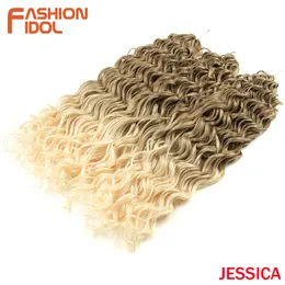 Jessica Saç Deep Wavy Twist Tığ Saç Sentetik Kıvırcık Saç Tığ Örgeleri Yüksek Sıcaklık Fiber Örgü Saç S 240118