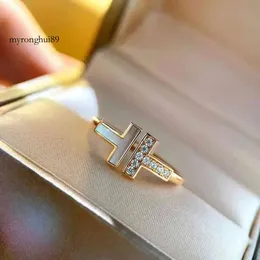 Liebesring Designer Doppelring Serling Sier Plaed Rose Gold Opening Inlaid Diamond Half Wedding Anniversary für Frauen Geschenk mit Boxs