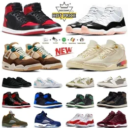 Jumpman 1 3 4 5 11 Basketball Shoes 1s Satin Bred Patent Royal Reimagined Golf Olive 3s Medellin Sunset 5s Midnight Navy 11s Neapolitan 4s Men Women Trainers Sports Shoe