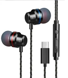 Type C Earphone Dynamic Drive HiFi USBC Earbuds Inear Bass Metal Sport Gaming Headset with Mic for Xiaomi Huawei Letv6891443