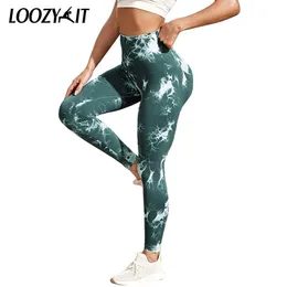 Spodnie Tiedye Camouflage Yoga Pants Sport Leggingi Kobiety ćwiczenia siłowni biegną