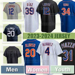 12 Francisco Lindor Baseball Jersey Pete Alonso New Yorks Edwin Diaz Dwight Gooden Tylor Megill Darryl Strawberry Joey Wendle Mets Franciscos Alvarez Jose Quintana