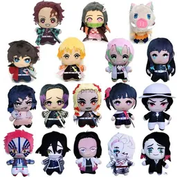 Plush dockor 15 cm Japan Anime Demon Slayer Akaza Rui Iguro Obanai Tanjirou Kamado Nezuko Agatsuma Zenitsu Plush Toys Doll Peluche Gift Present