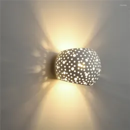 مصباح الجدار LED SCONCE LIGHT DICT غرفة المعيشة غرفة نوم داخلية للمنزل جوفاء النمط الجبس جبس الجسم