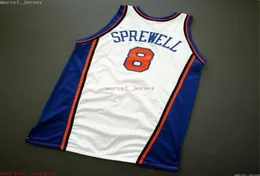 Custom Stitched Latrell Sprewell 00 01 Jersey XS6XL Mens Throwbacks Basketball jerseys Cheap Men Women Youth7645098