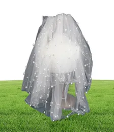 ブライダルベールnzuk full with pearl short wedding veil design comb velos de novia vail headwear5229057