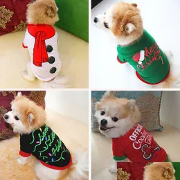 Vêtements pour chiens Nouveaux animaux de Noël Vêtements pour chiens pour petits costumes moyens Chihuahua Chemise pour animaux de compagnie Vêtements chauds Yorkshire Drop Livraison Accueil GA Dh8Po