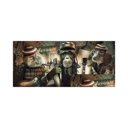 Dipinti Astratti Moderni Occhiali da fumo Musica Hip Hop Scimmia Poster e stampe Pittura su tela Stampa Arte della parete per soggiorno Casa Dh0Vu