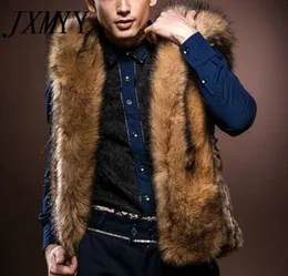 Men039s Fashion Winter Men Males Fur Vest Hoodie Hooded厚い暖かいチョッキのセブレスコートアウタージャケットプラスサイズ7587364