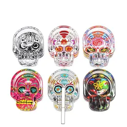 Ashtrays Handmade Skl Glass Ashtray Three Cigarette Ash Holder 62Mm Smoking Day Of The Dead Cigar Drop Delivery Home Garden Househol Dhsux