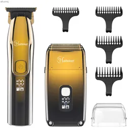 Hair Clippers Hatteker men hair clipper rechargeable electric shaver for men body hair hair cutting machine set YQ240122