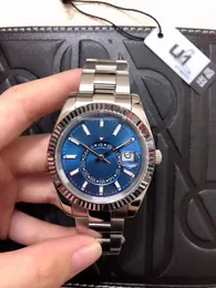 U1 relógio azul aaa de alta qualidade, movimento automático, mostrador pequeno, calendário de safira, 42mm, relógios de pulso de céu de aço inoxidável